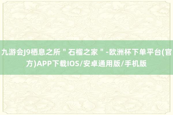 九游会J9栖息之所＂石榴之家＂-欧洲杯下单平台(官方)APP下载IOS/安卓通用版/手机版