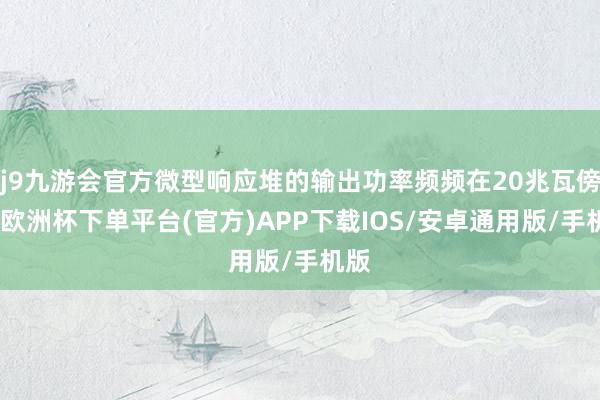 j9九游会官方微型响应堆的输出功率频频在20兆瓦傍边-欧洲杯下单平台(官方)APP下载IOS/安卓通用版/手机版