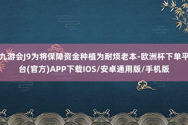 九游会J9为将保障资金种植为耐烦老本-欧洲杯下单平台(官方)APP下载IOS/安卓通用版/手机版