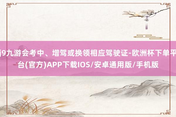 j9九游会考中、增驾或换领相应驾驶证-欧洲杯下单平台(官方)APP下载IOS/安卓通用版/手机版