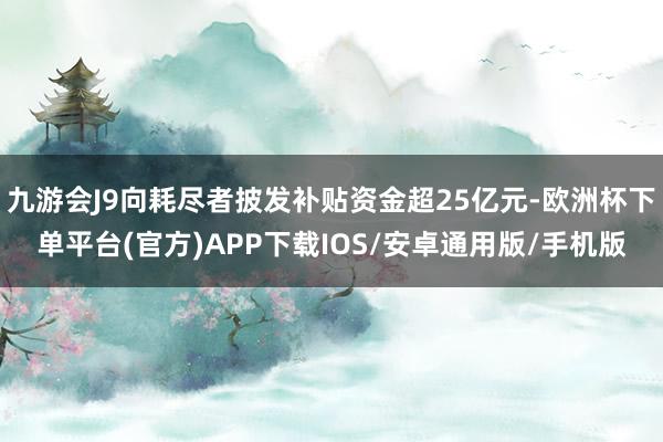 九游会J9向耗尽者披发补贴资金超25亿元-欧洲杯下单平台(官方)APP下载IOS/安卓通用版/手机版